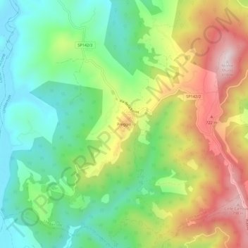 Carte topographique Preggio, altitude, relief