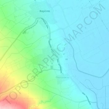 Carte topographique Δίον, altitude, relief