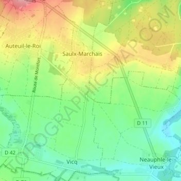 Carte topographique La Basse Pissote, altitude, relief