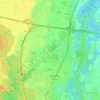 Carte topographique Moos, altitude, relief