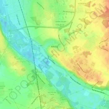 Carte topographique Le Bourg, altitude, relief