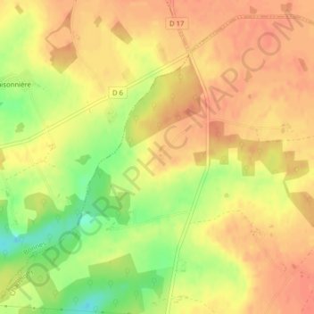 Carte topographique Chantegeay, altitude, relief