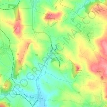 Carte topographique Kleinebersdorf, altitude, relief