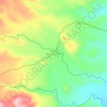 Carte topographique Antsakoabe, altitude, relief