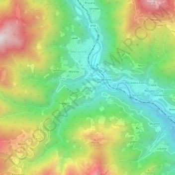 Carte topographique Conce, altitude, relief