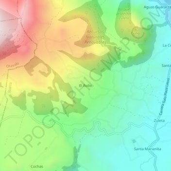Carte topographique El Rollo, altitude, relief