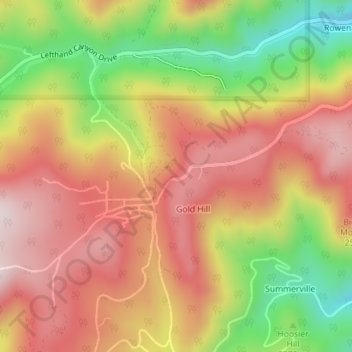 Carte topographique Sunshine Canyon Drive, altitude, relief