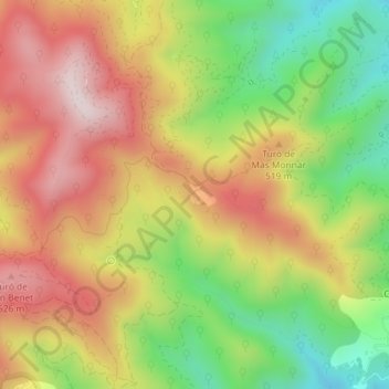 Carte topographique Horsavinyà, altitude, relief