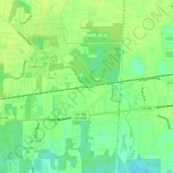 Carte topographique Lockhart, altitude, relief