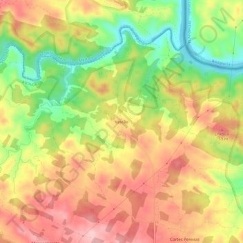 Carte topographique Vascão, altitude, relief