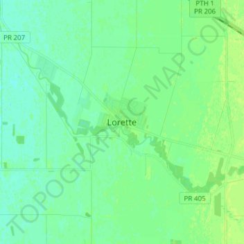 Carte topographique Lorette, altitude, relief