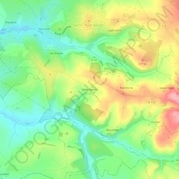 Carte topographique Saint-Geniez, altitude, relief