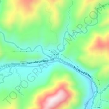Carte topographique El Topo, altitude, relief