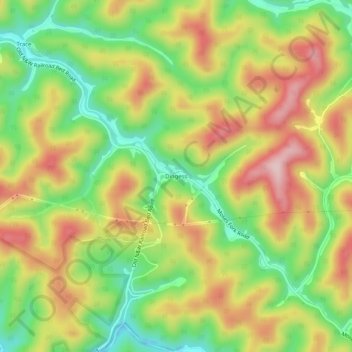 Carte topographique Dingess, altitude, relief