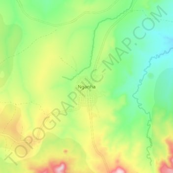 Carte topographique Nganha, altitude, relief
