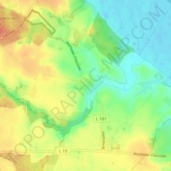 Carte topographique Schulenberg, altitude, relief