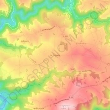 Carte topographique La Plancade, altitude, relief