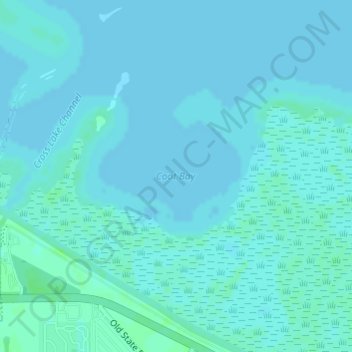 Carte topographique Coot Bay, altitude, relief