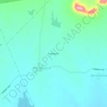 Carte topographique Palasgaon, altitude, relief