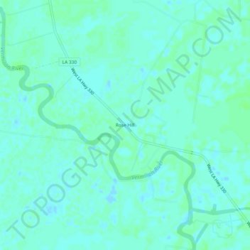 Carte topographique Rose Hill, altitude, relief