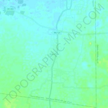 Carte topographique Souihla, altitude, relief