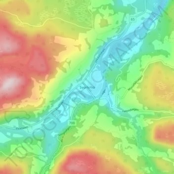 Carte topographique Svorkmo, altitude, relief
