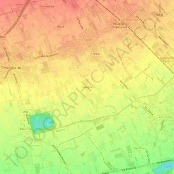 Carte topographique Solagna, altitude, relief
