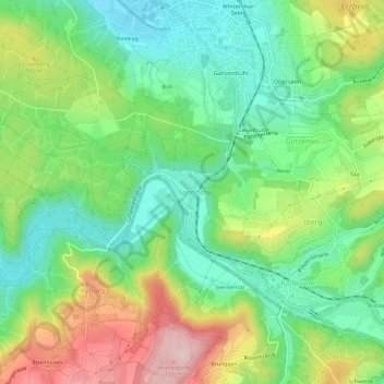 Carte topographique Sennhof, altitude, relief
