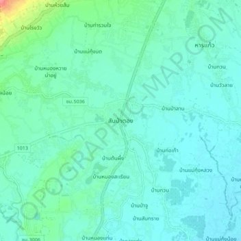 Carte topographique San Pa Tong, altitude, relief