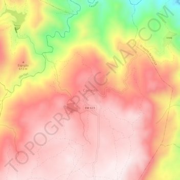 Carte topographique Castedo, altitude, relief