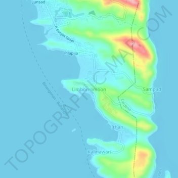 Carte topographique Limbon-limbon, altitude, relief