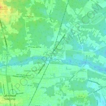 Carte topographique Larrabees, altitude, relief