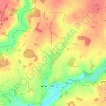 Carte topographique Baker's End, altitude, relief