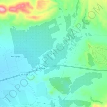 Carte topographique Los Yesos, altitude, relief