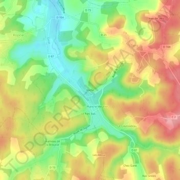 Carte topographique Roche, altitude, relief