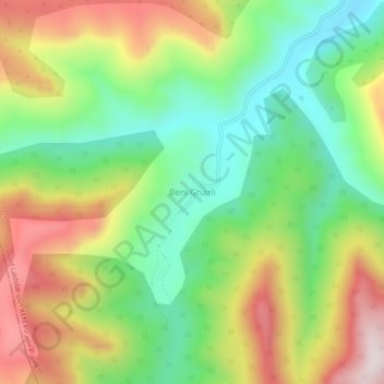 Carte topographique Beni Ghazli, altitude, relief