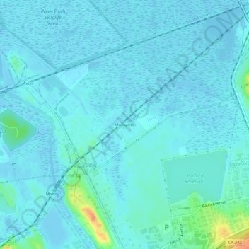 Carte topographique Monsanto, altitude, relief