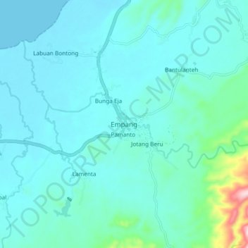 Carte topographique Empang, altitude, relief