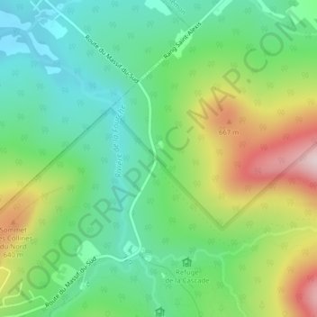 Carte topographique Parc Régional du Massif du Sud, altitude, relief