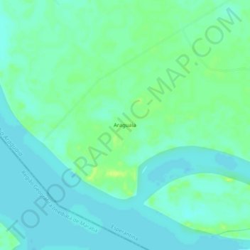 Carte topographique Araguaia, altitude, relief