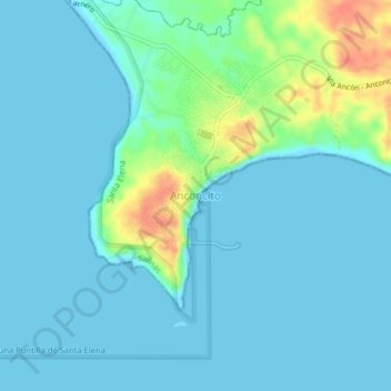 Carte topographique Anconcito, altitude, relief