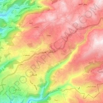 Carte topographique Faytroun, altitude, relief