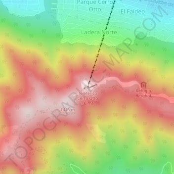Carte topographique Cerro Otto, altitude, relief