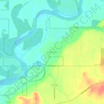 Carte topographique Red Cedar, altitude, relief