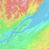 Carte topographique Île D'Orléans, altitude, relief