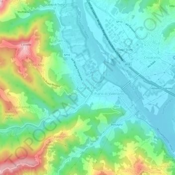 Carte topographique Piano di Follo, altitude, relief