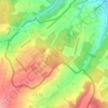 Carte topographique Geiser, altitude, relief