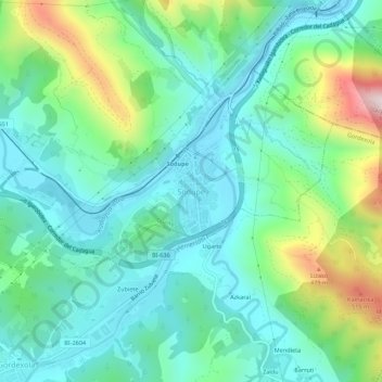 Carte topographique Sodupe, altitude, relief