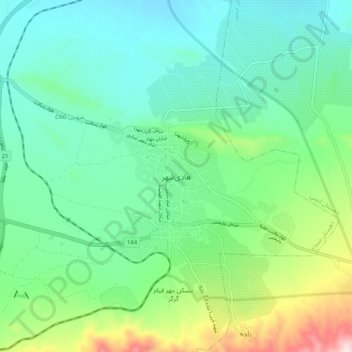 Carte topographique Hadishahr, altitude, relief