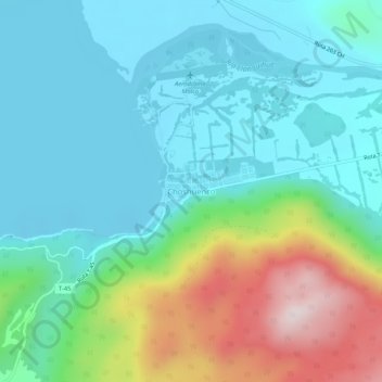 Carte topographique Choshuenco, altitude, relief